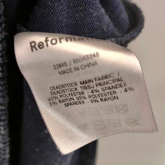 Reformation Indie Midi Dress Ribbed Knit Cutout Halter Tie Neck Blue Bodycon XS - Picture 4 of 4